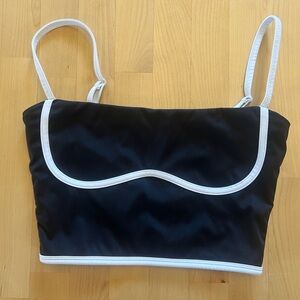 Cropped Black & White Workout Top